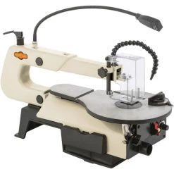 Shop Fox W1872 16" VS Scroll Saw W/ Foot Switch, LED, Miter Gauge